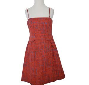 Tabitha Women Preppy Convertible Fit & Flare Dress Square Neck Red Summer 10